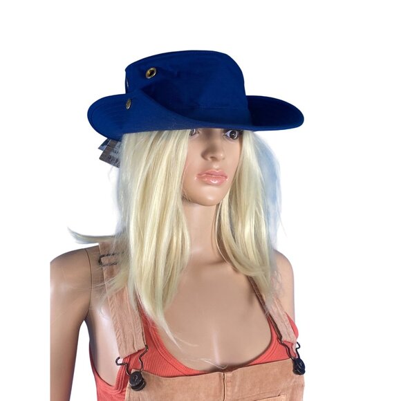 NWT Tilley T3 Cotton Duck Hat, Snap up, Navy, 71/2 60cm Large Unisex MSRP$99 - Picture 16 of 17